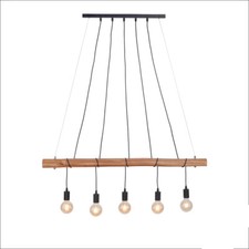 Pendellampe Holz natur schwarz